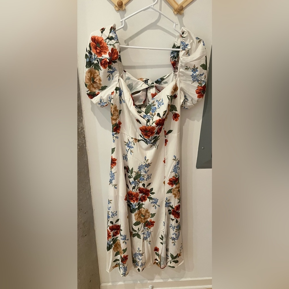 Cupshe Floral Puff Sleeve Dress